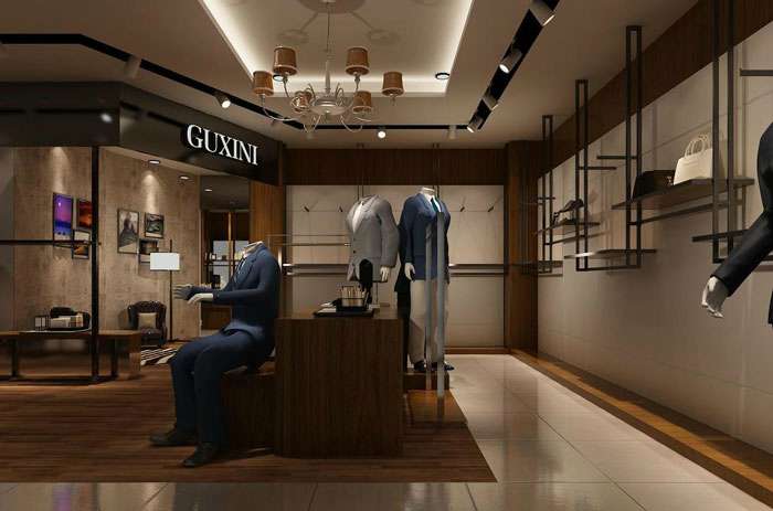 鄭州男西裝專(zhuān)賣(mài)店裝修設(shè)計(jì)效果圖