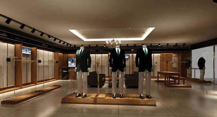 鄭州男西裝專(zhuān)賣(mài)店裝修設(shè)計(jì)效果圖