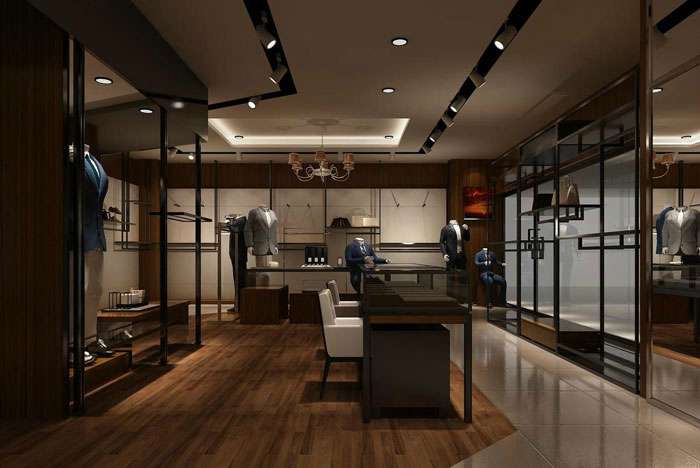 鄭州男西裝專(zhuān)賣(mài)店裝修設(shè)計(jì)效果圖