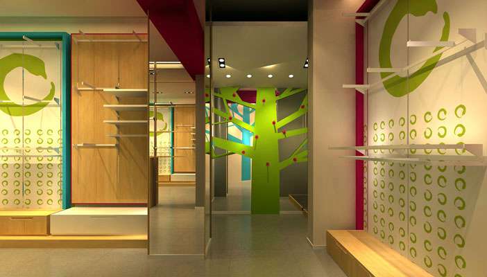 鄭州兒童服裝形象專賣店裝修設(shè)計案例