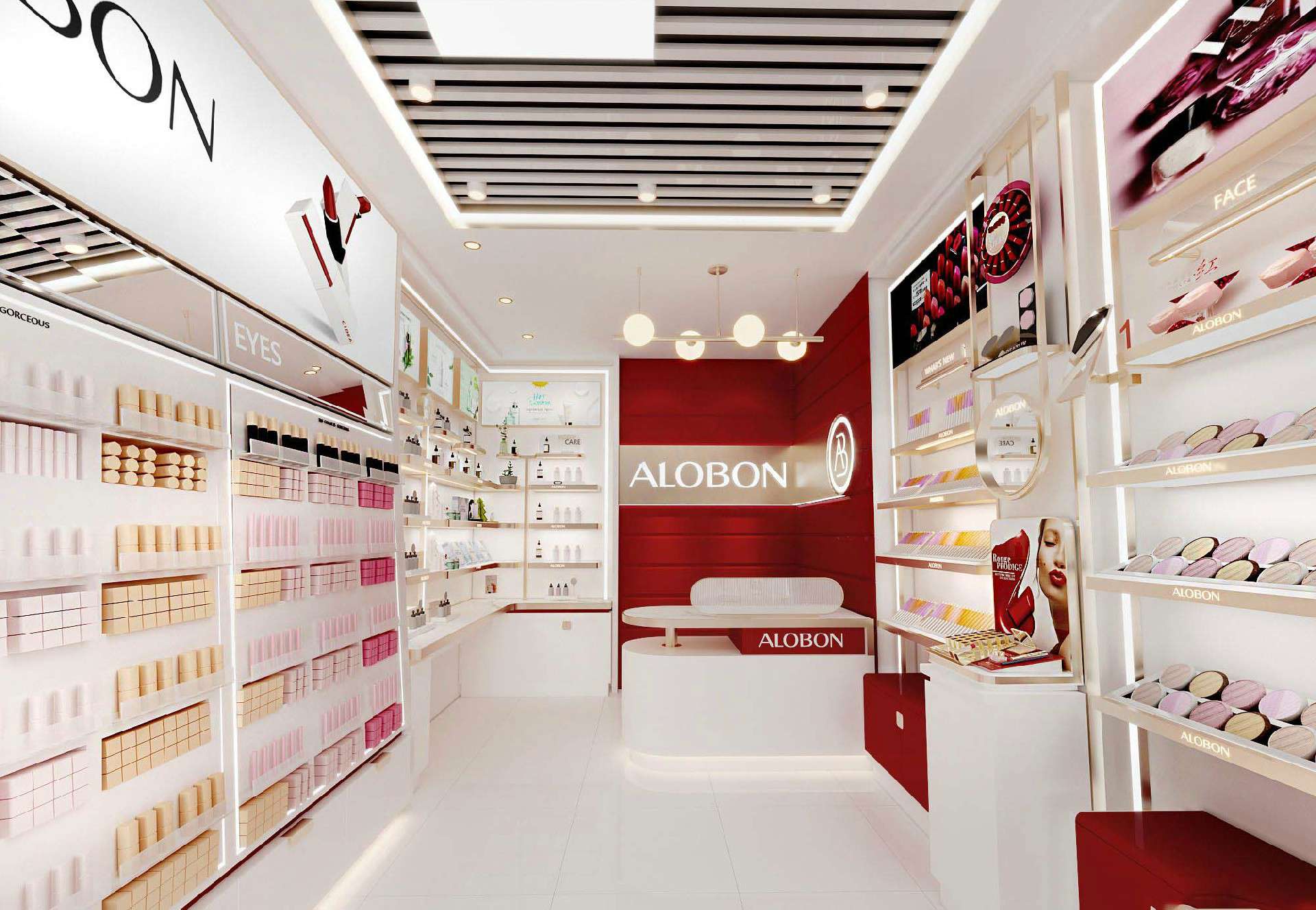 鄭州商場(chǎng)化妝品店裝修設(shè)計(jì)效果圖