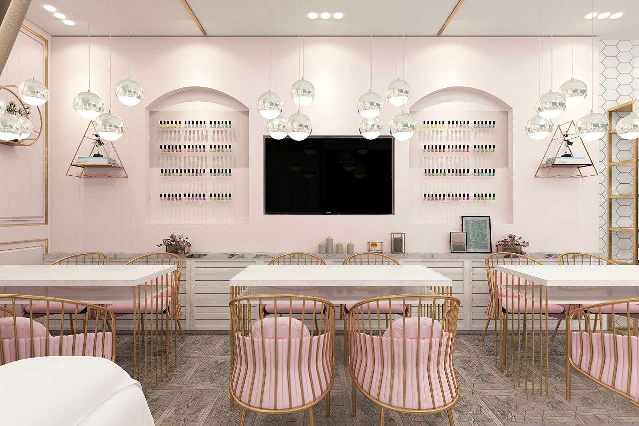 鄭州美甲美睫店裝修設(shè)計案例