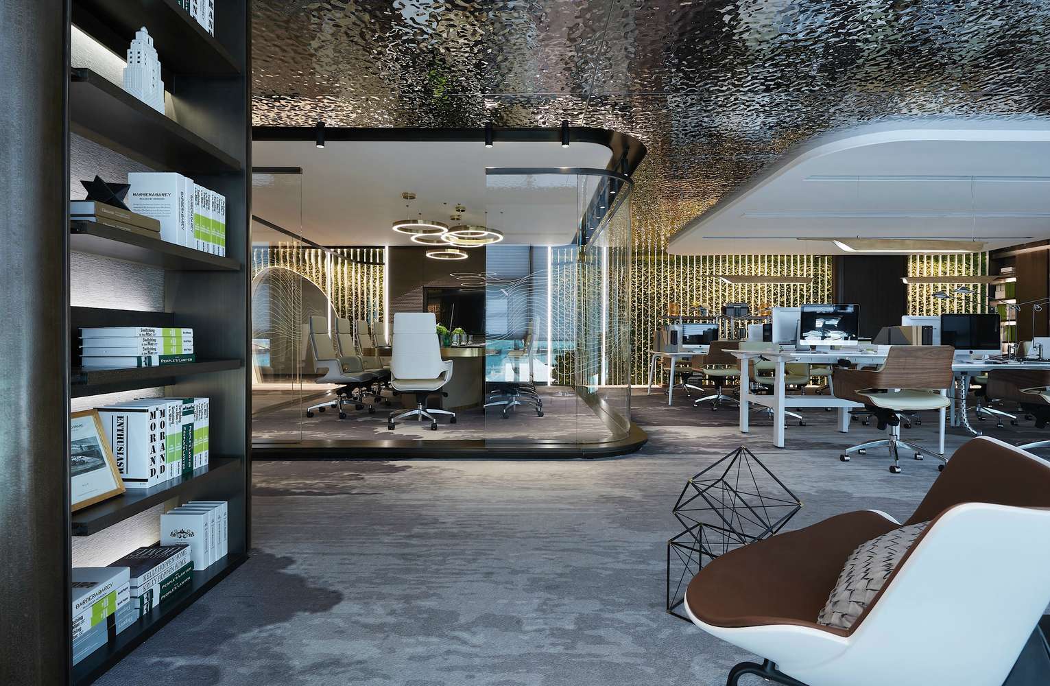 鄭東新區(qū)金融公司辦公室裝修設計案例