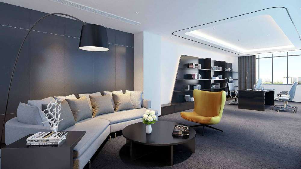 通過辦公室設(shè)計(jì)和裝修，從色彩搭配上拉伸空間維度