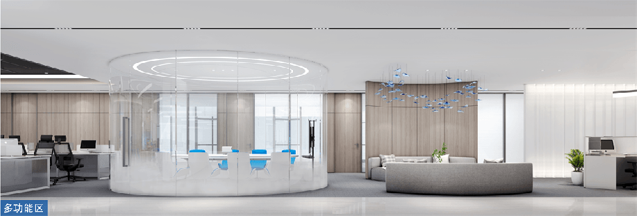1500平科技公司簡約辦公室設(shè)計(jì)