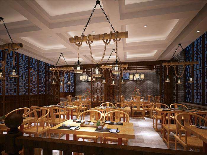 中式面館裝修設(shè)計效果圖