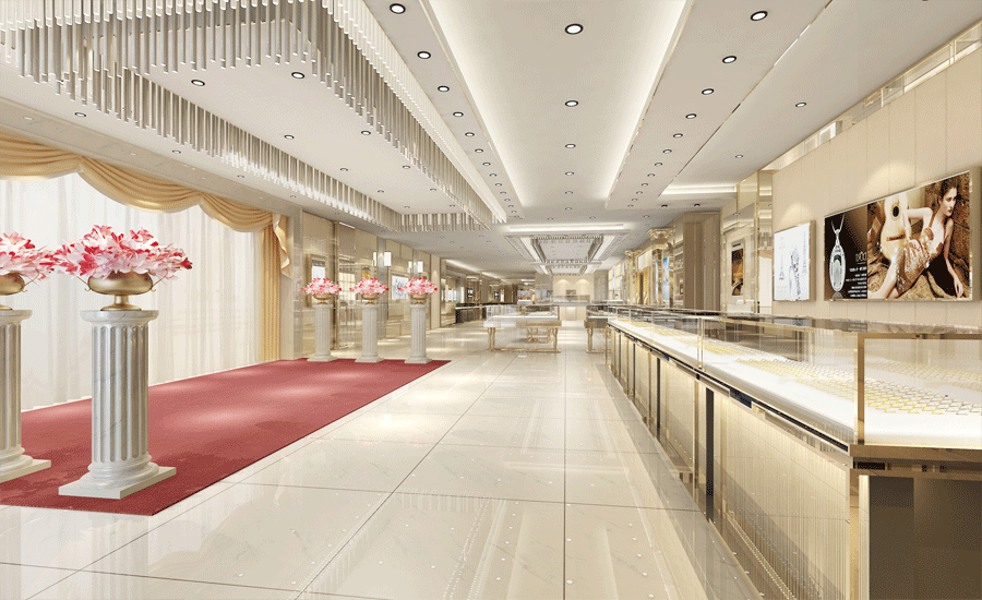 鄭州珠寶店裝修設(shè)計(jì)費(fèi)用，不同檔次珠寶店裝修費(fèi)用