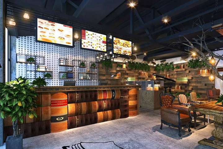 書吧文具店鋪空間裝修設(shè)計效果圖