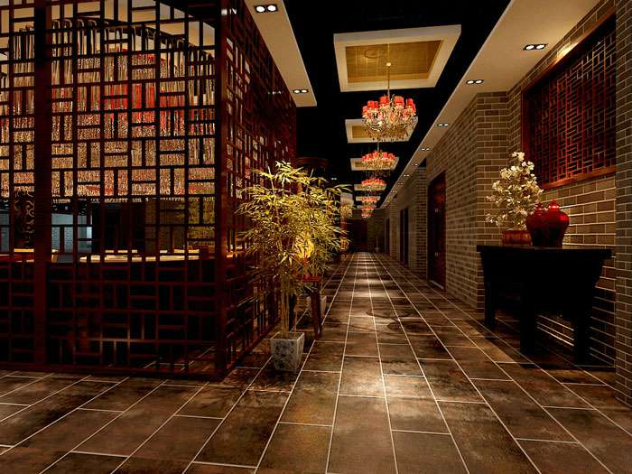 中式火鍋店裝修設(shè)計效果圖