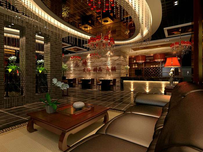 中式火鍋店裝修設(shè)計效果圖