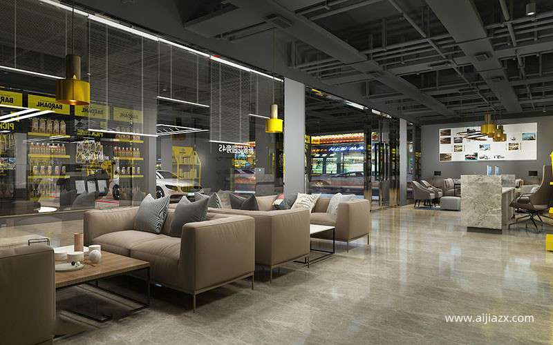 洗車(chē)店休息區(qū)裝修效果圖