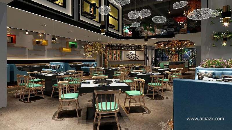 100平米火鍋店設(shè)計(jì)，小型主題火鍋店室內(nèi)設(shè)計(jì)