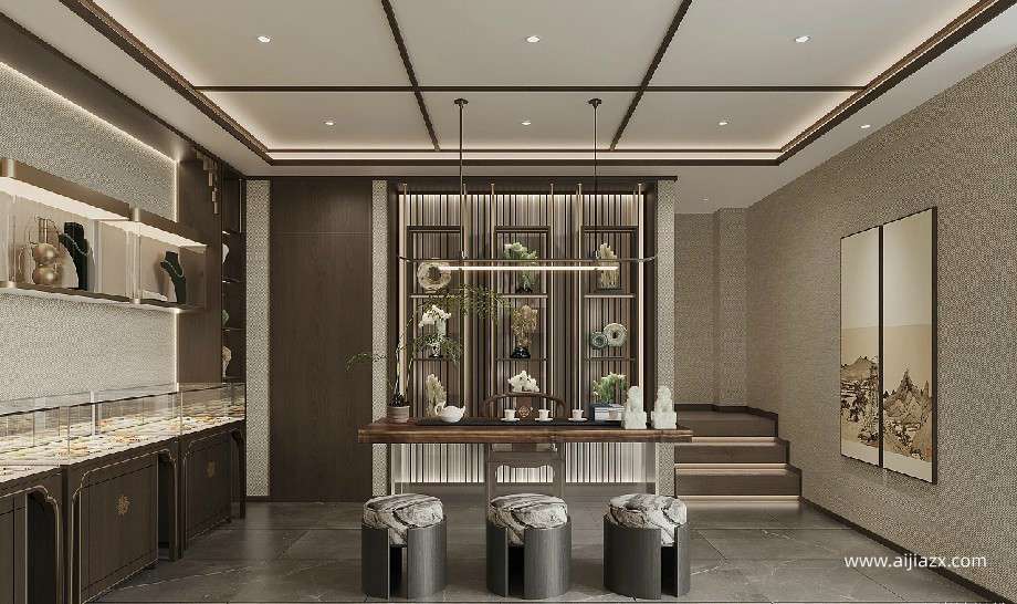 玉器文玩店鋪裝修設(shè)計效果圖
