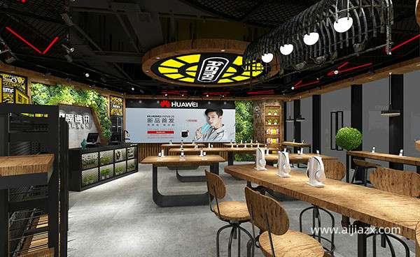 鄭州蘋果手機店裝修吊頂和展示設(shè)計