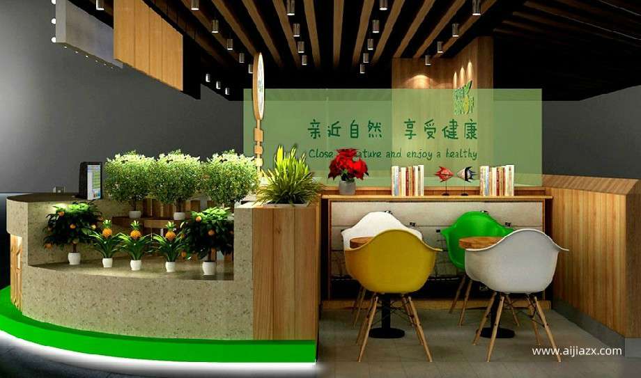 鄭州水果飲品店設計,水果飲品店室內(nèi)設計的4個關鍵點