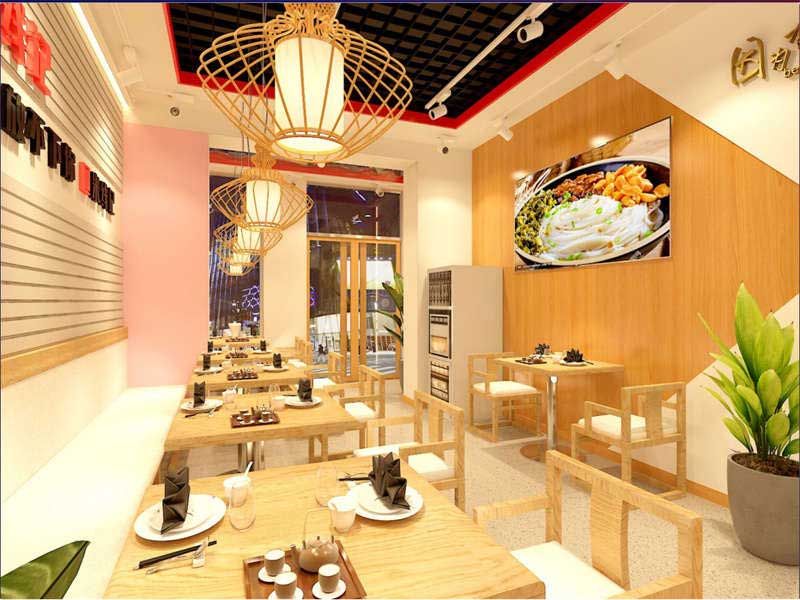 60m2米線店裝修設(shè)計效果圖