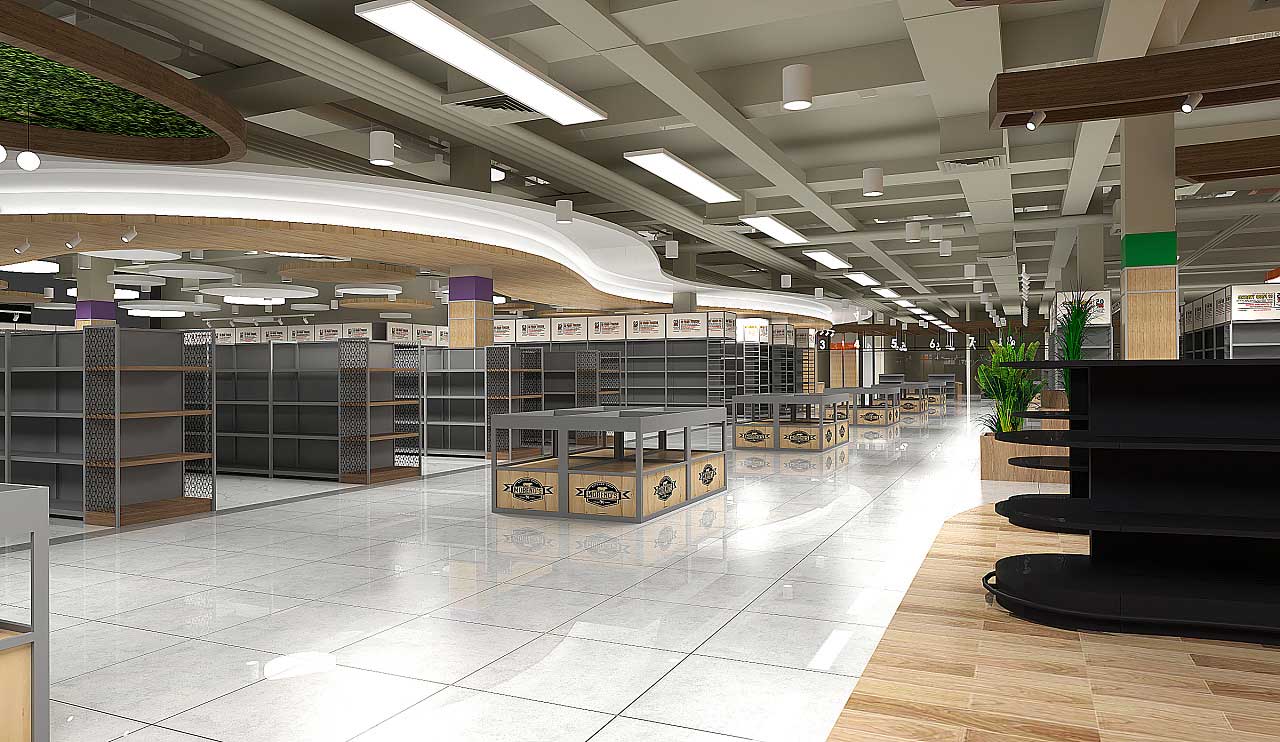 鄭州生鮮大賣場裝修設(shè)計效果圖