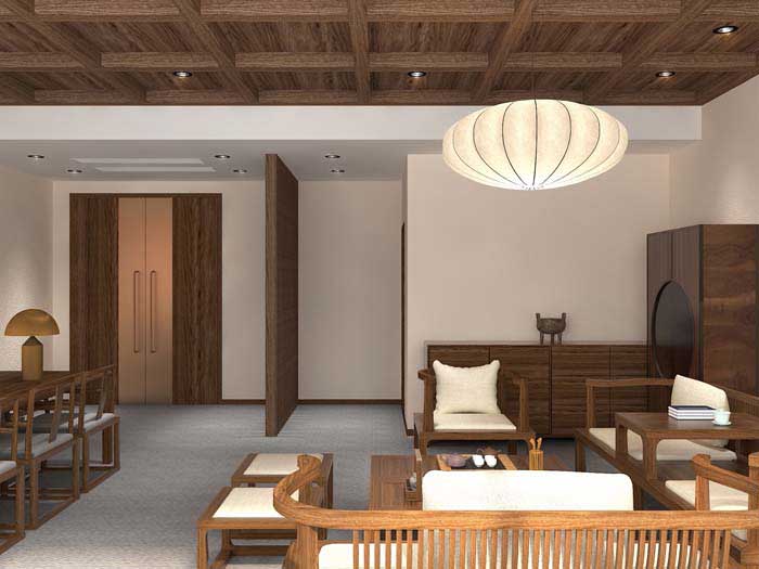 300m2洛陽(yáng)茶居會(huì)所設(shè)計(jì)效果圖