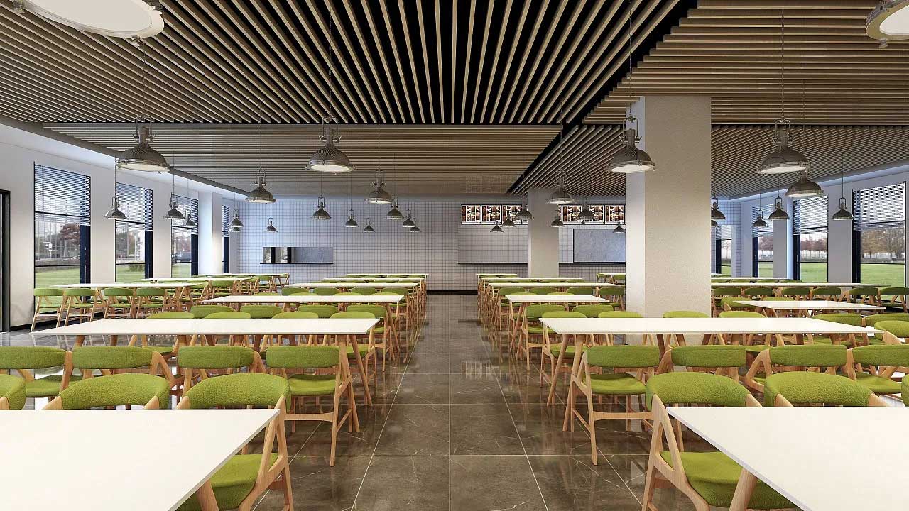 鄭州產業(yè)園員工食堂裝修設計效果圖