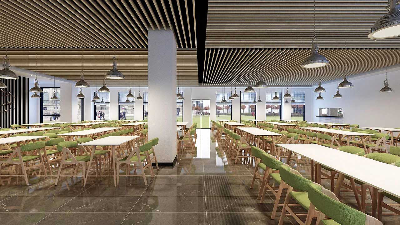 鄭州產業(yè)園員工食堂裝修設計效果圖