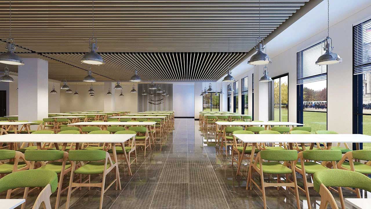 鄭州產業(yè)園員工食堂裝修設計效果圖