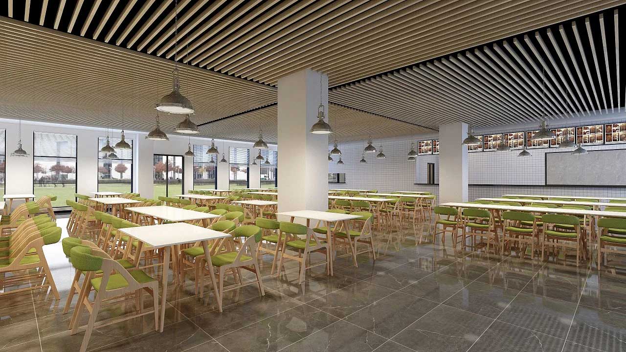 鄭州產業(yè)園員工食堂裝修設計效果圖