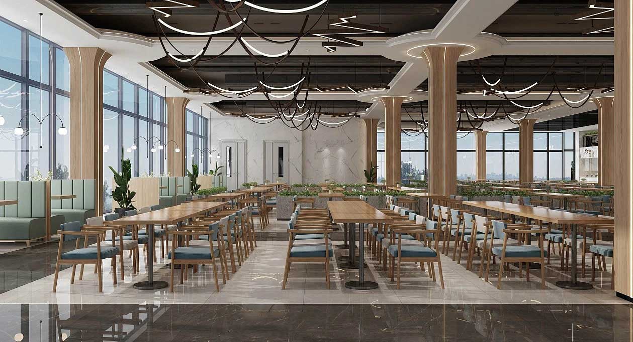 1500平米鄭州學(xué)校食堂裝修設(shè)計效果圖