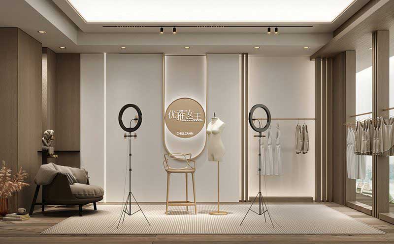 鄭州二七區(qū)帶貨直播間設(shè)計裝修效果圖