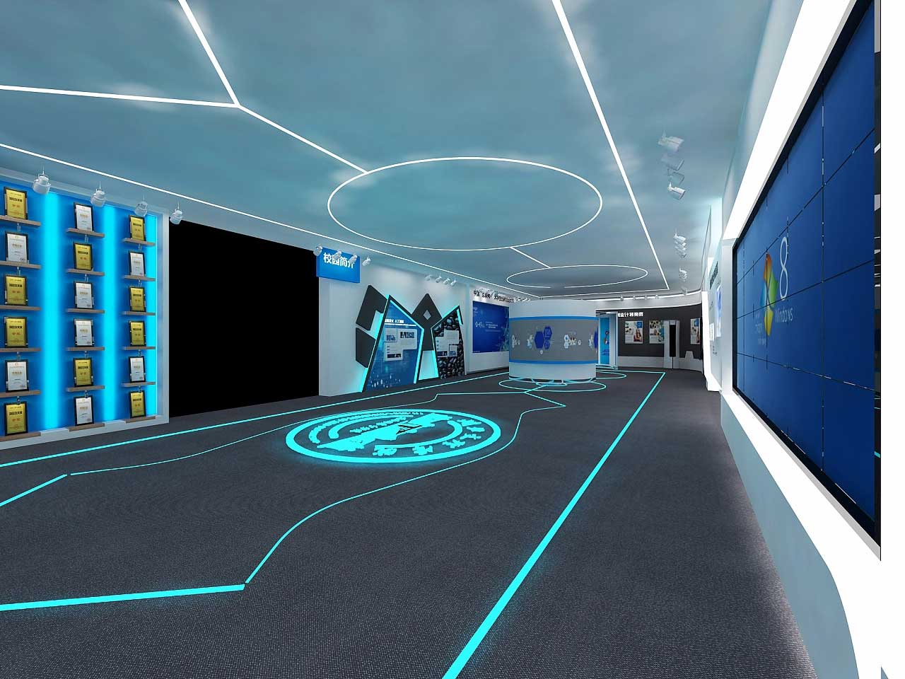 鄭州學(xué)校科技展館裝修設(shè)計(jì)效果圖