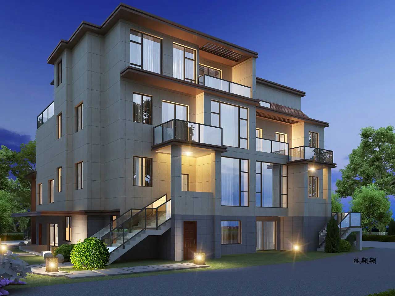 鄭州別墅外觀(guān)設(shè)計(jì),室外裝飾效果圖