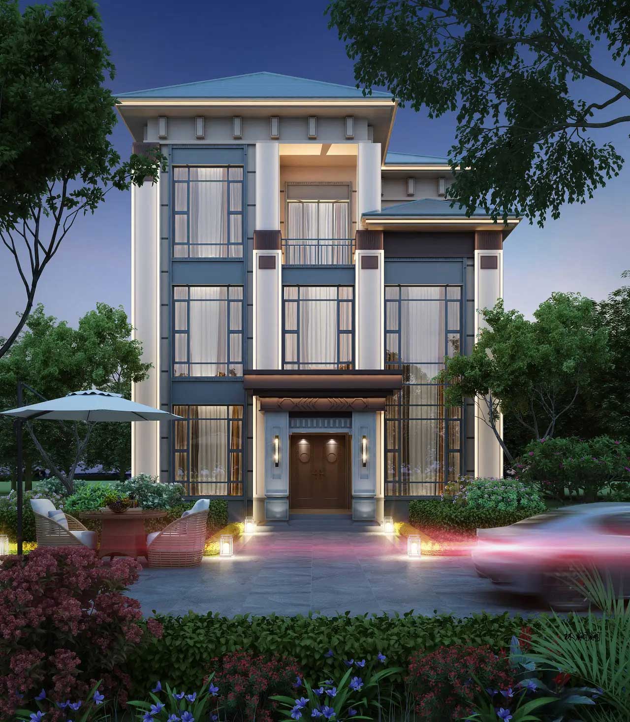 鄭州別墅外觀(guān)設(shè)計(jì),室外裝飾效果圖