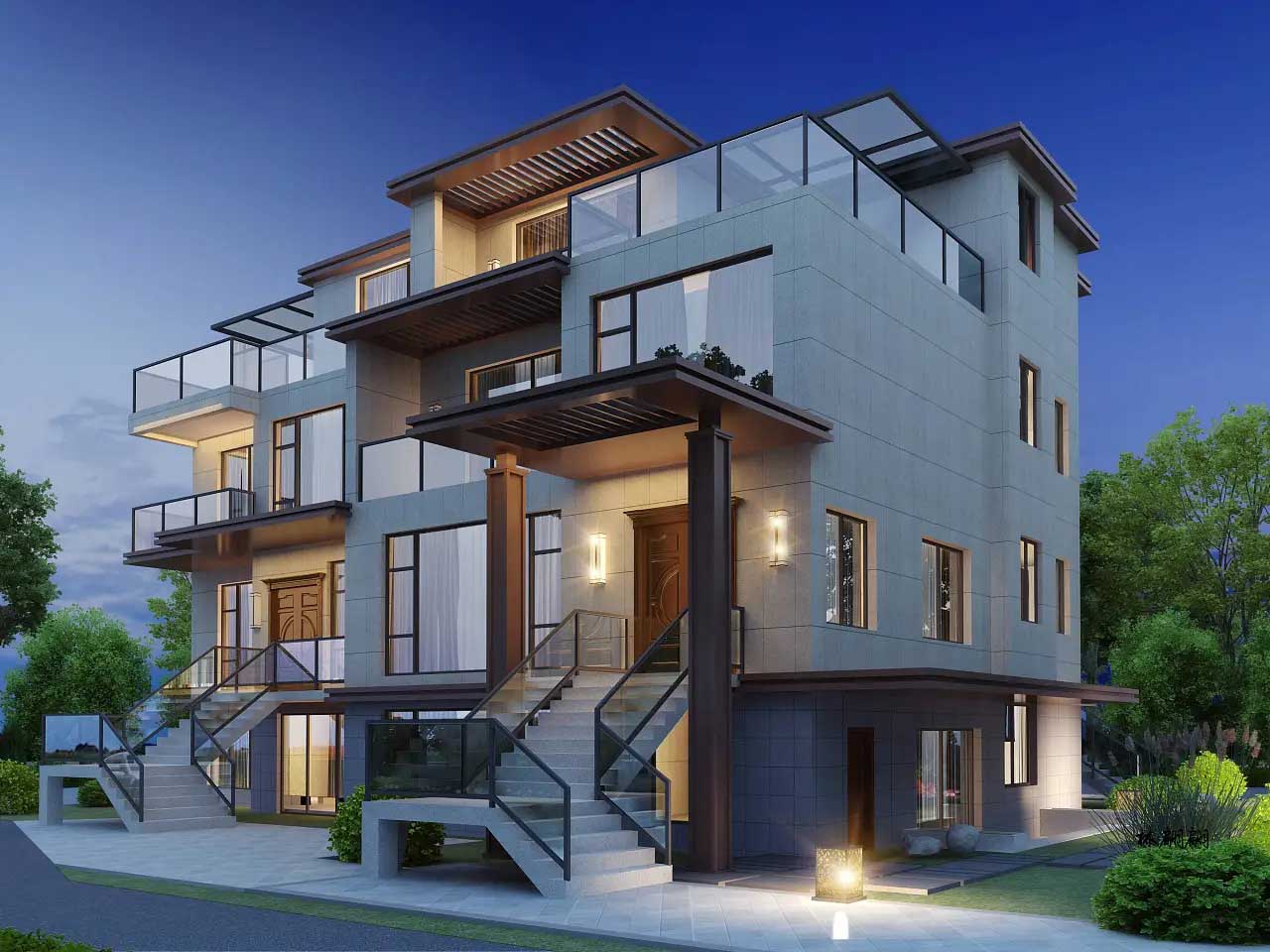 鄭州別墅外觀(guān)設(shè)計(jì),室外裝飾效果圖