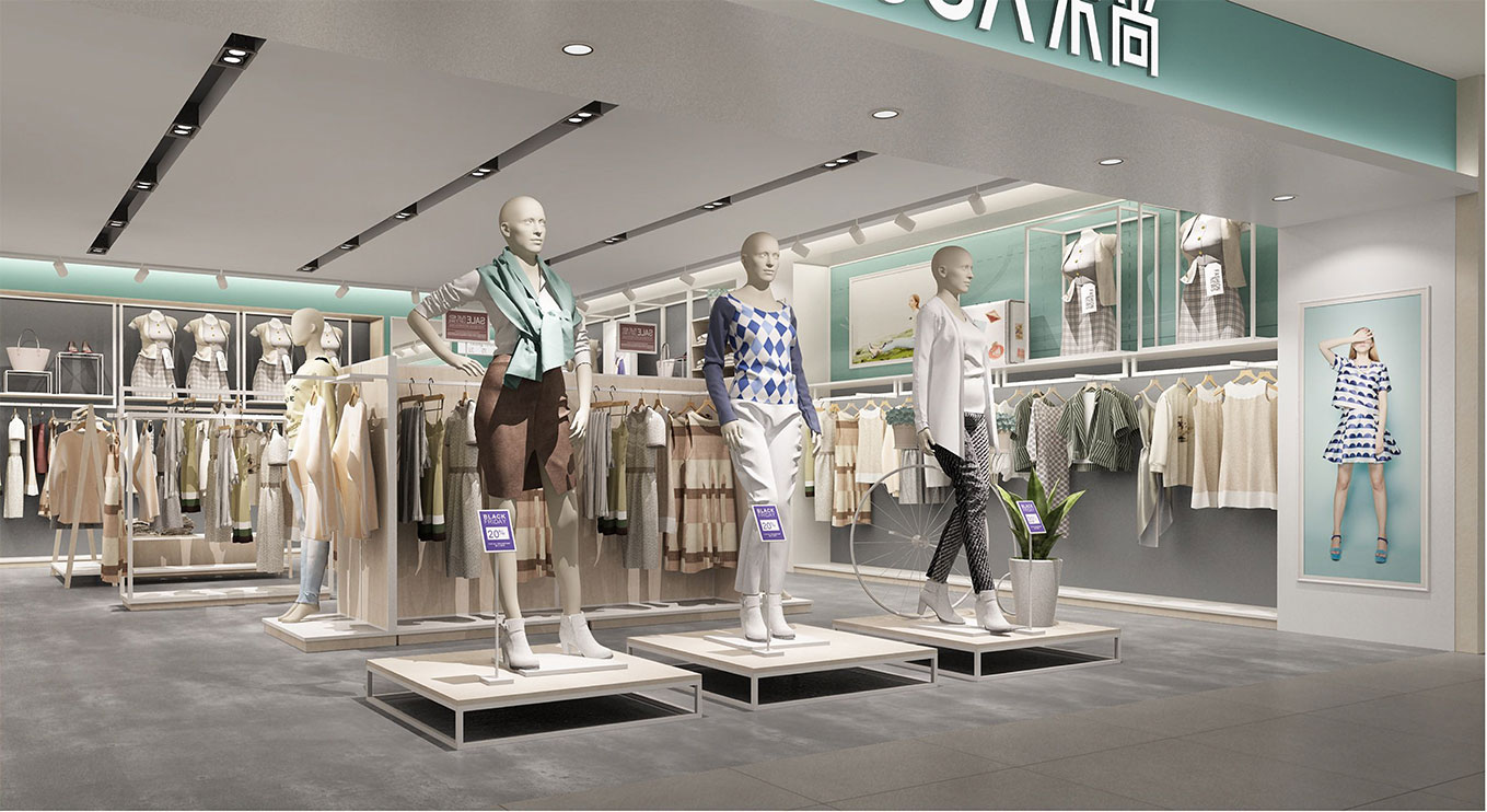 時尚女裝專賣店設(shè)計裝修效果圖