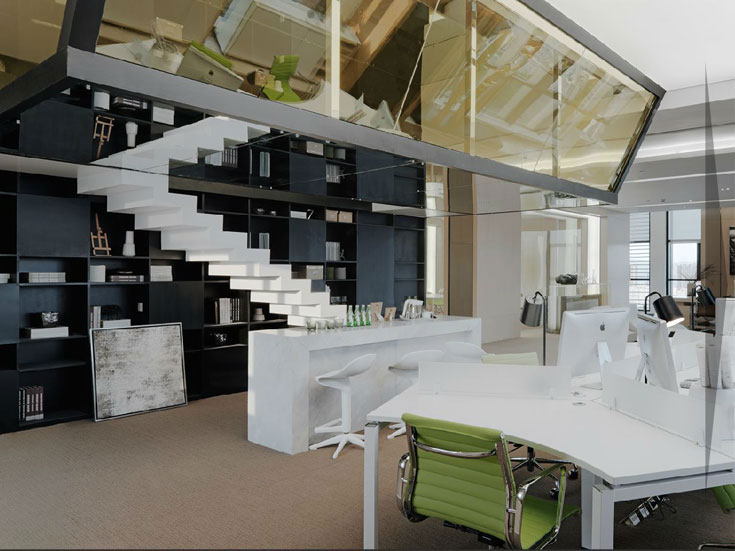 鄭州東區(qū)辦公室裝修設計工業(yè)風格效果圖