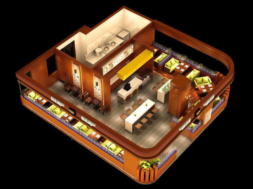 鄭州米粉店設(shè)計-米粉店裝修設(shè)計效果圖