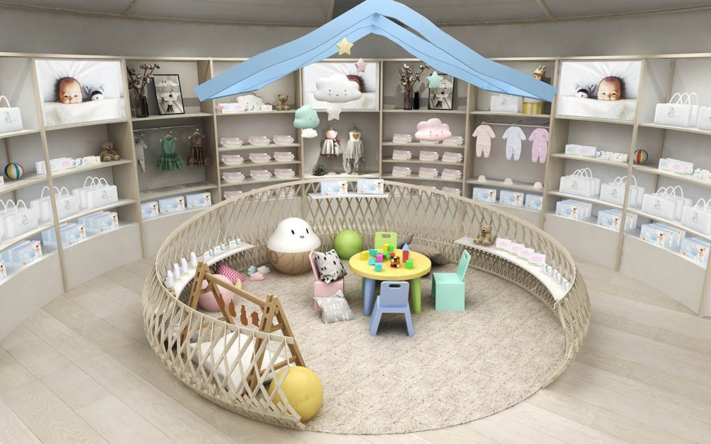 280平米母嬰品牌空間專(zhuān)賣(mài)店設(shè)計(jì)效果圖