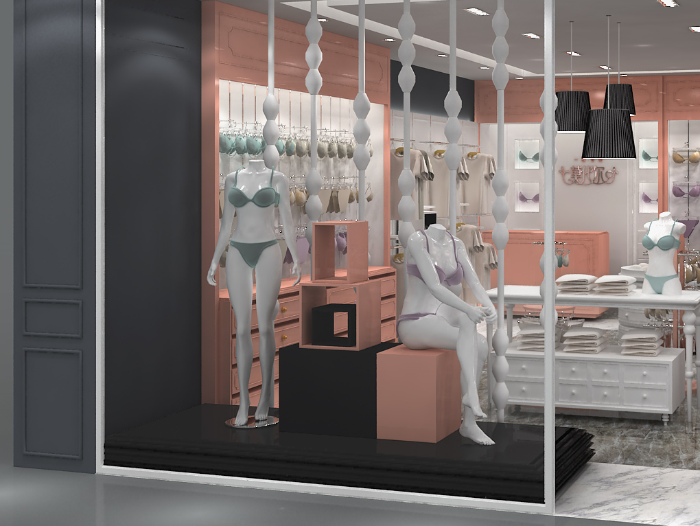 65平米品牌內(nèi)衣店設(shè)計裝修效果圖