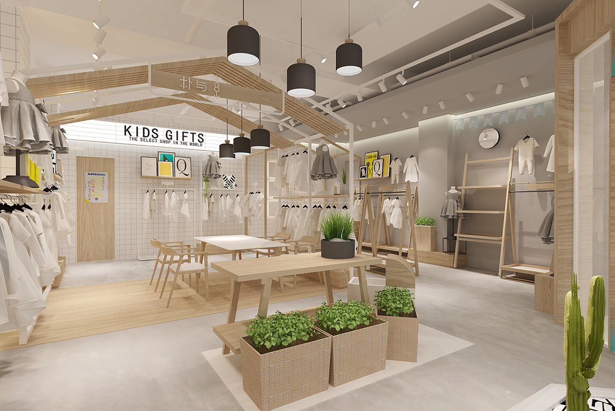 55平米鄭州童裝專賣店設(shè)計效果圖