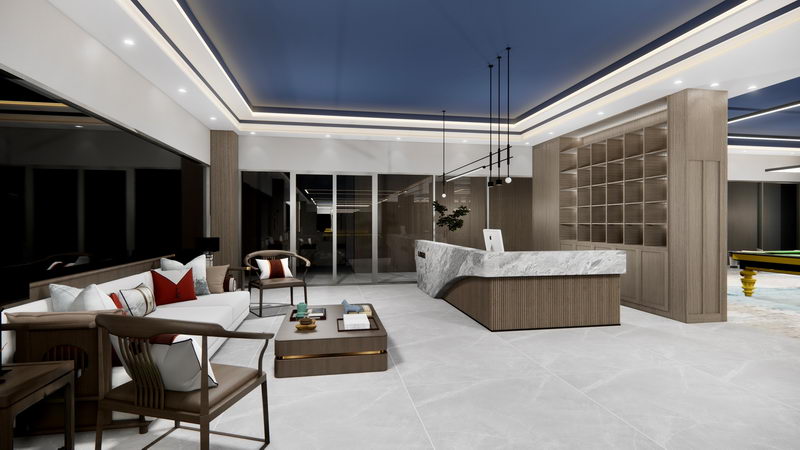 1000平米鄭州臺球會所裝修設(shè)計(jì)效果圖