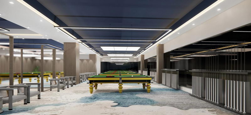 1000平米鄭州臺球會所裝修設(shè)計(jì)效果圖