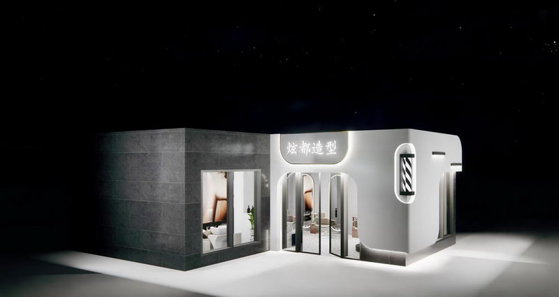 98平方美發(fā)店裝修設計效果圖