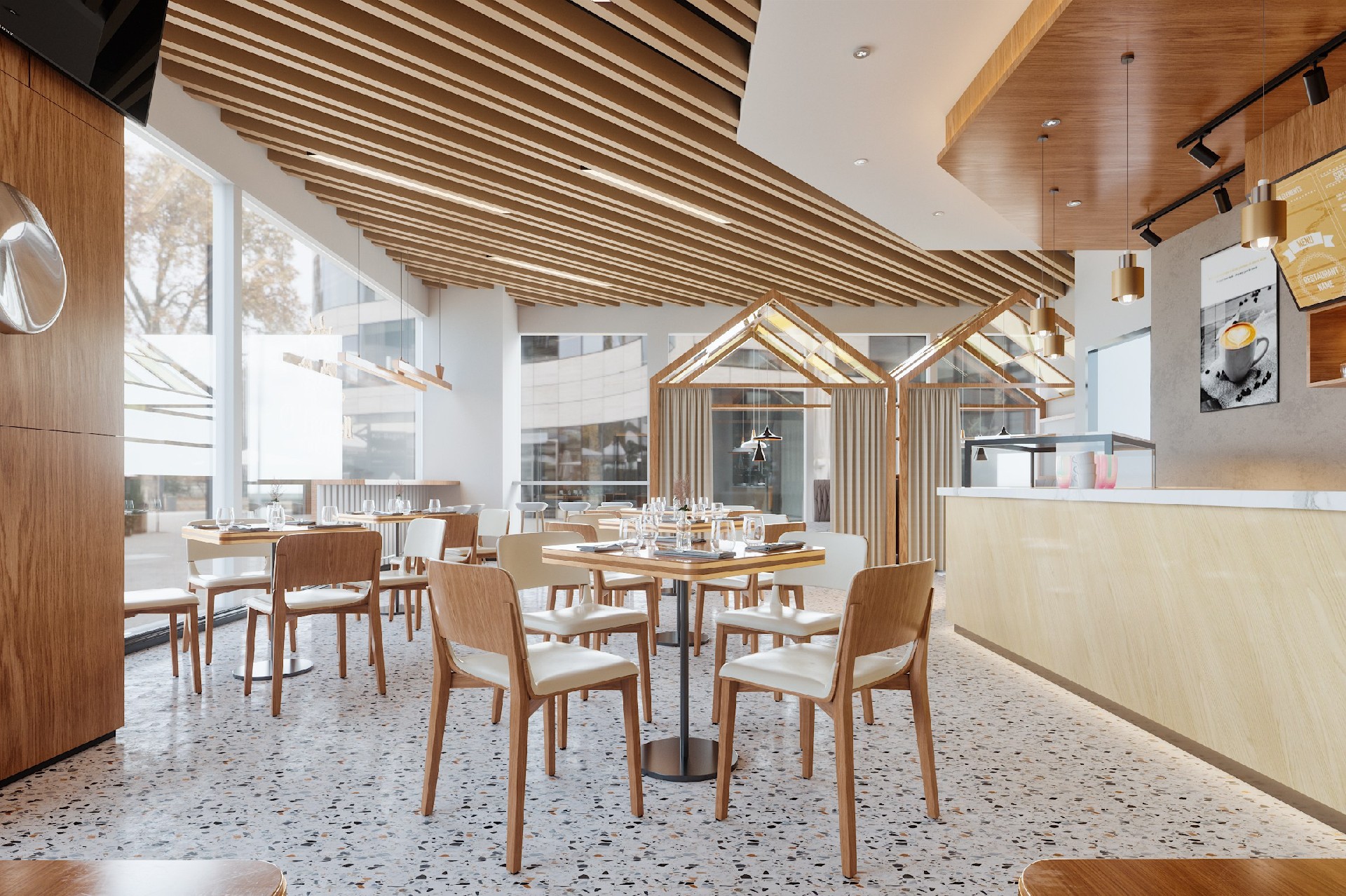 150平米咖啡廳裝修設(shè)計效果圖