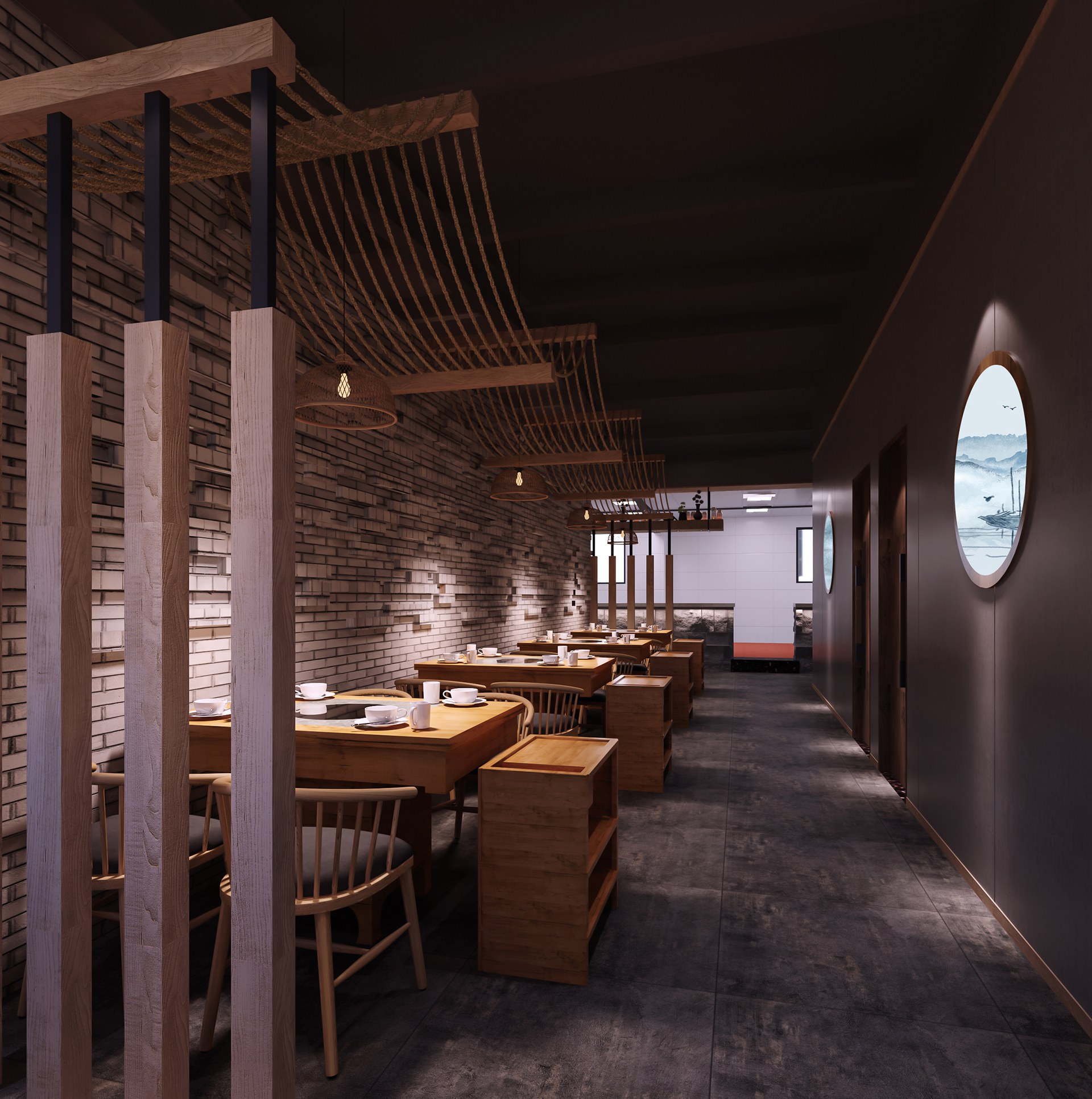 320平米火鍋餐飲店裝修設(shè)計效果圖