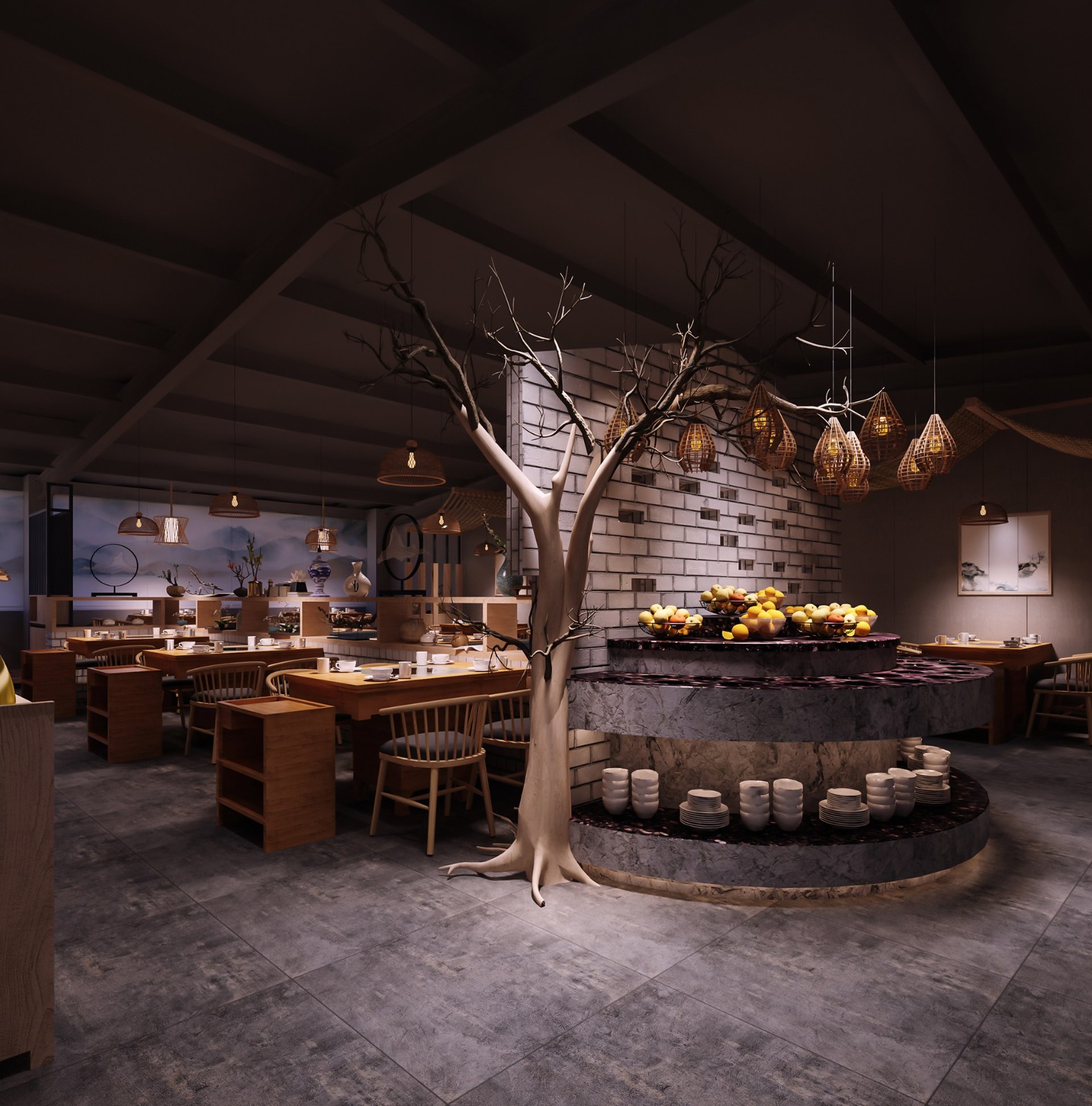 320平米火鍋餐飲店裝修設(shè)計效果圖