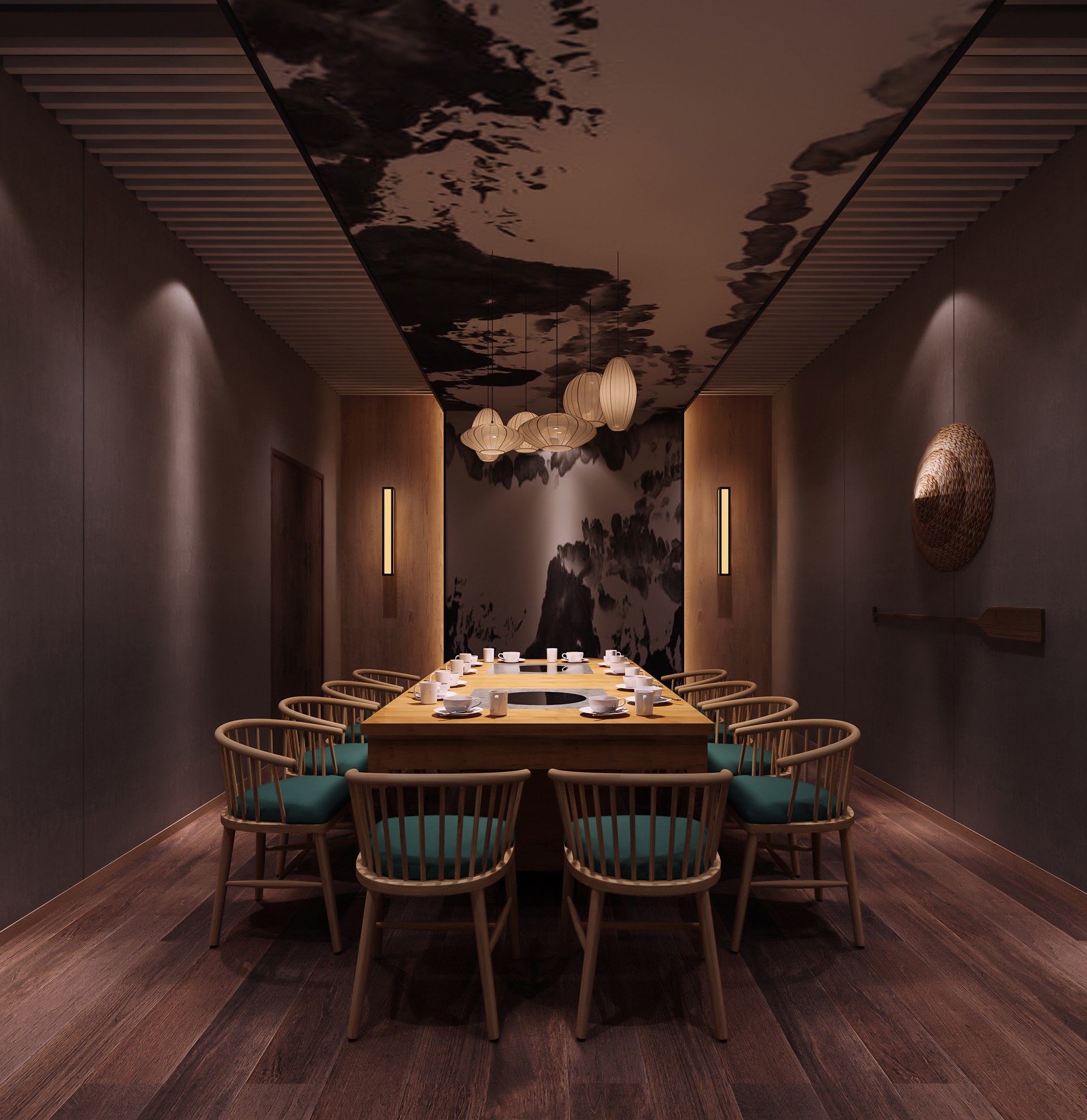 320平米火鍋餐飲店裝修設(shè)計效果圖