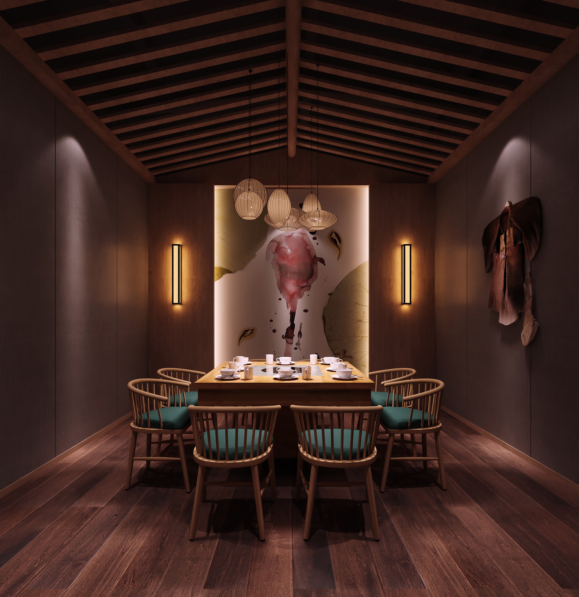 320平米火鍋餐飲店裝修設(shè)計效果圖