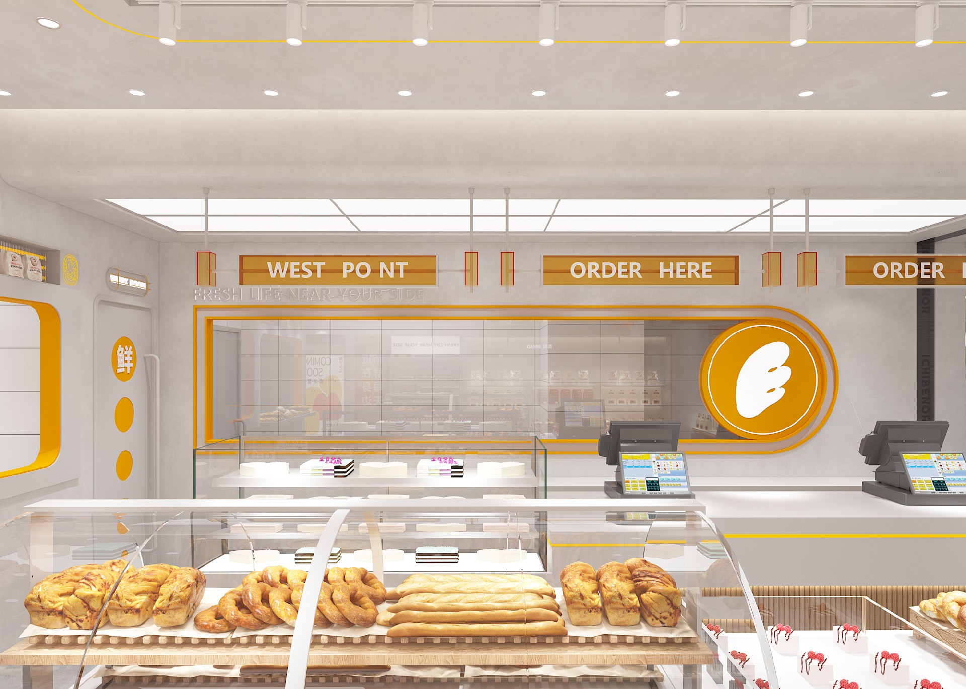 68平米烘焙門(mén)店裝修設(shè)計(jì)效果圖