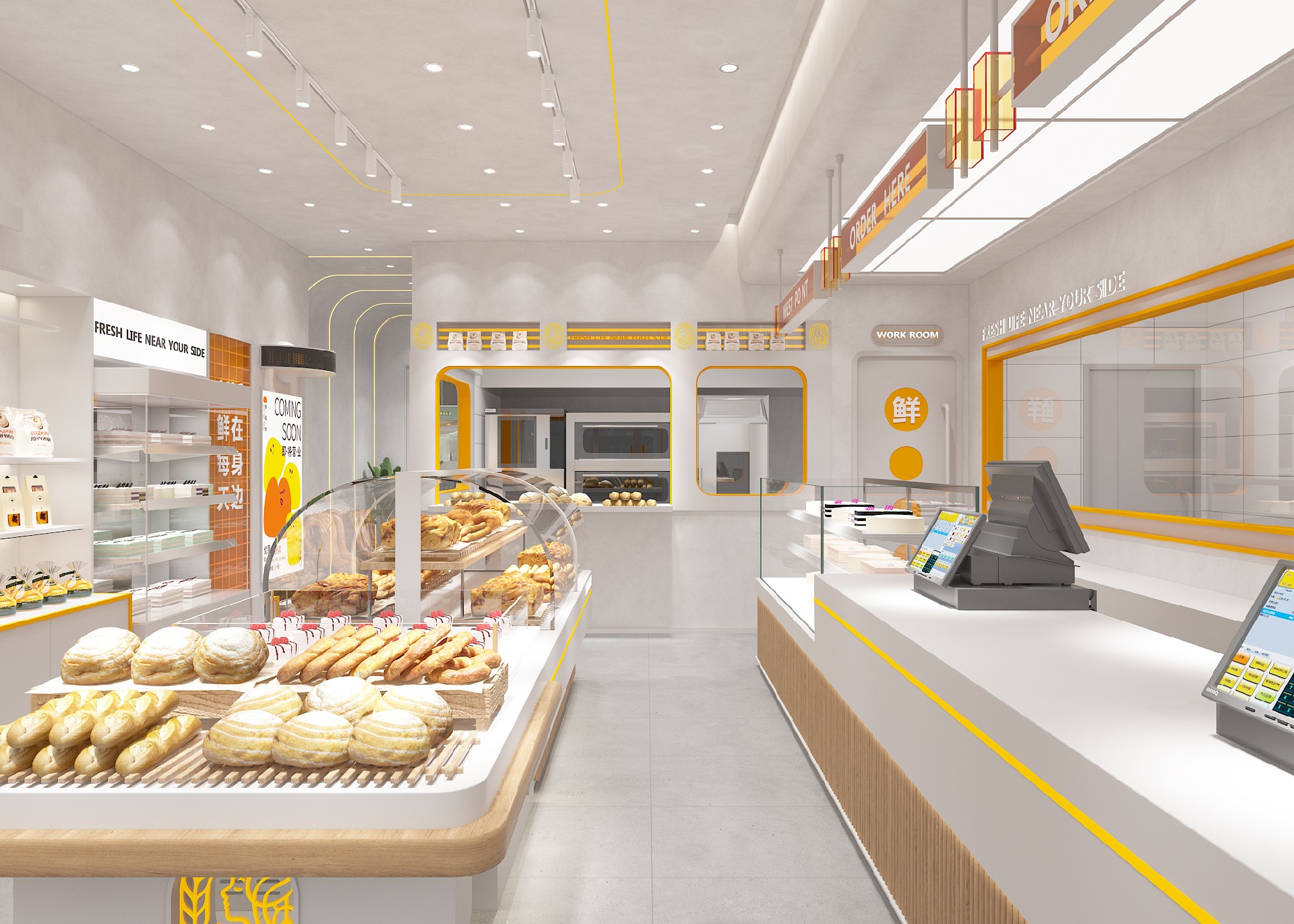 68平米烘焙門(mén)店裝修設(shè)計(jì)效果圖