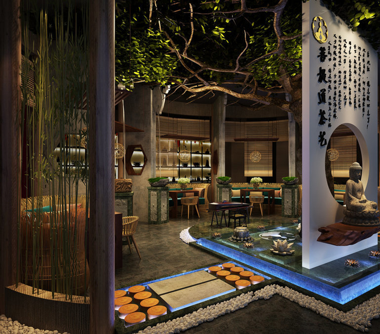 900平米茶藝會所體驗(yàn)店裝修設(shè)計(jì)效果圖