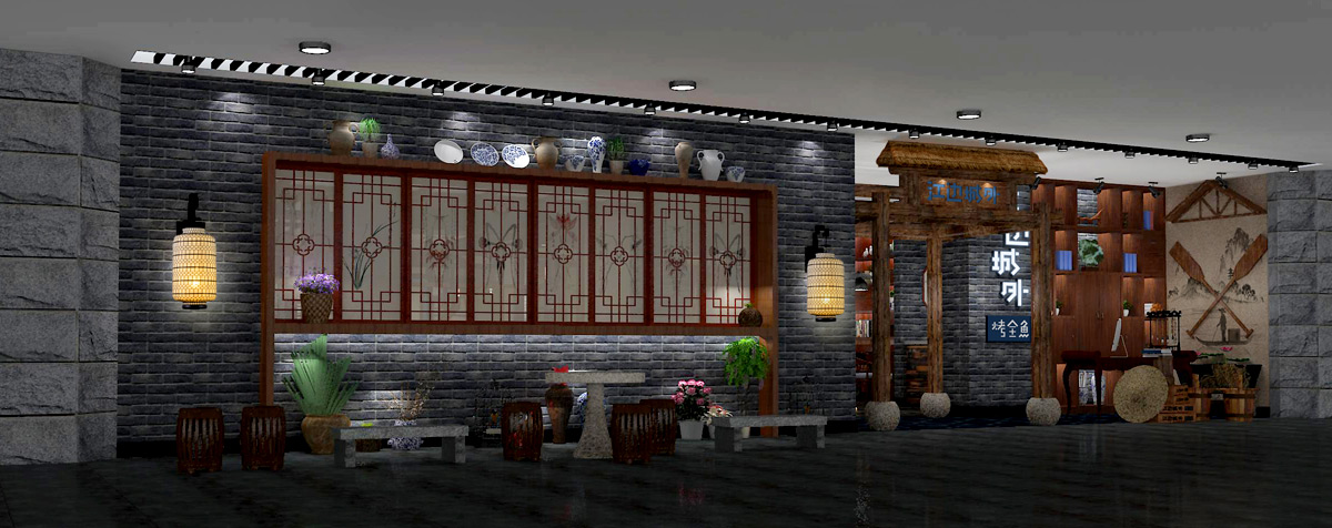 230平米烤魚店裝修設(shè)計(jì)效果圖